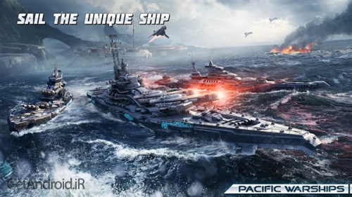 دانلود بازی Pacific Warships Online Wargame PvP Naval Shooter اندروید