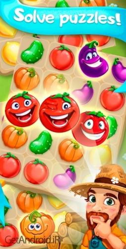 دانلود بازی Funny Farm match 3 Puzzle game اندروید