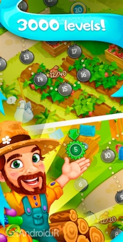 دانلود بازی Funny Farm match 3 Puzzle game اندروید