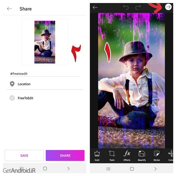 آموزش اضافه کردن افکت های زیبای Picsart به عکس های خود