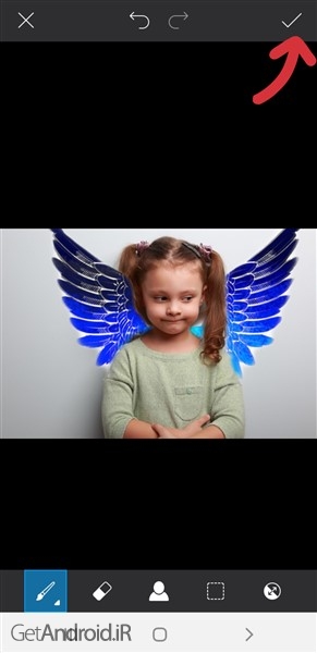 آموزش اضافه کردن بال فرشته به عکس با PicsArt