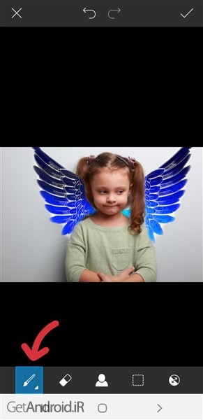 آموزش اضافه کردن بال فرشته به عکس با PicsArt