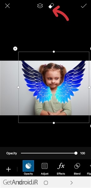آموزش اضافه کردن بال فرشته به عکس با PicsArt