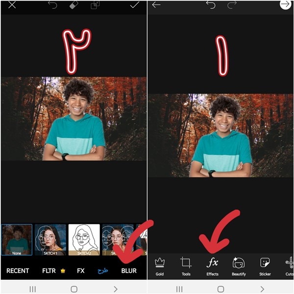 آموزش مات کردن پس زمینه ی عکس ها در نرم افزار PicsArt