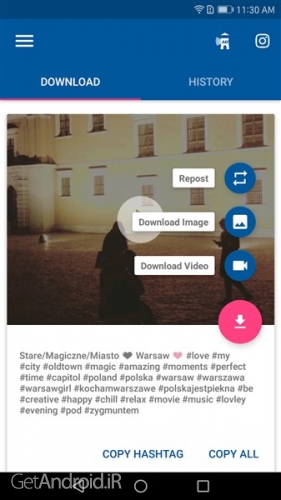 دانلود برنامه Video Downloader - for Instagram Repost App اندروید
