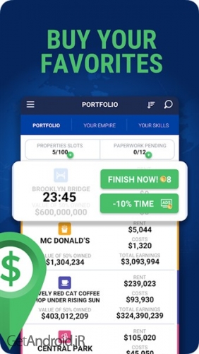 دانلود بازی Landlord Tycoon Money Investing Idle with GPS اندروید