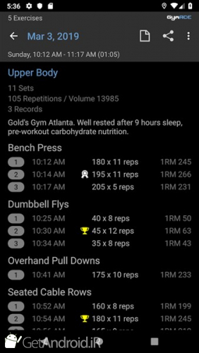 دانلود GymACE Pro: Workout Tracker & Body Log اندروید