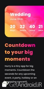دانلود برنامه Hurry - Countdown to Birthday/Vacation (& Widgets) اندروید