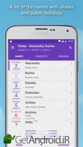 دانلود برنامه Name days Pro اندروید