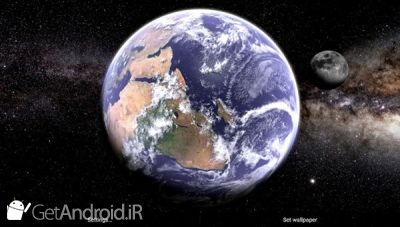 دانلود Earth & Moon in HD Gyro 3D Parallax Live Wallpaper اندروید