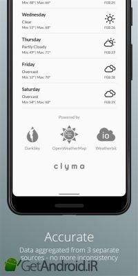 دانلود Clyma Weather Simple, Multi-source and Accurate اندروید