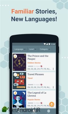 دانلود Beelinguapp Learn Languages Music & Audiobooks اندروید