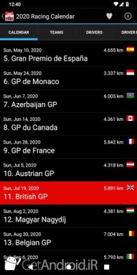 دانلود Racing Calendar 2020 (No Ads) اندروید