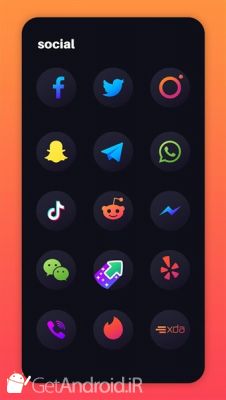 دانلود Hera Dark Icon Pack - Circle Shaped Dark Icons اندروید