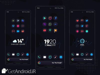 دانلود Hera Dark Icon Pack - Circle Shaped Dark Icons اندروید