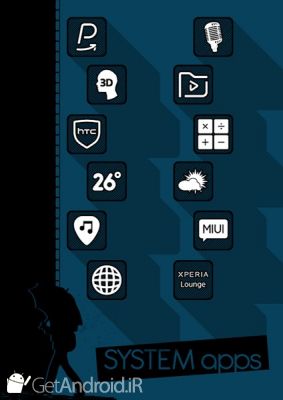 دانلود Raya Black Icon Pack - 100% Black اندروید