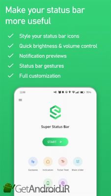 دانلود Super Status Bar - Gestures, Notifications & more اندروید