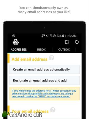 دانلود Instant Email Address - Multipurpose free email! اندروید