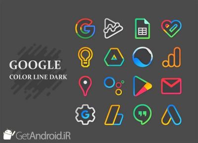 دانلود Color Line DARK Icon Pack اندروید