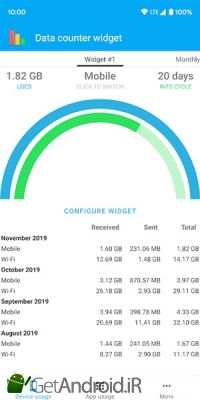 دانلود Data counter widget: Data usage manager / monitor اندروید