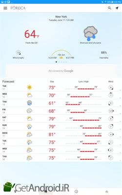 دانلود برنامه Foreca Weather اندروید