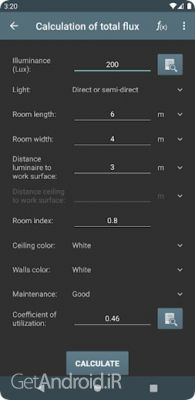 دانلود برنامه Lighting Calculations اندروید