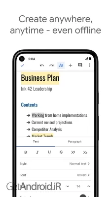ویژگی های Google Docs