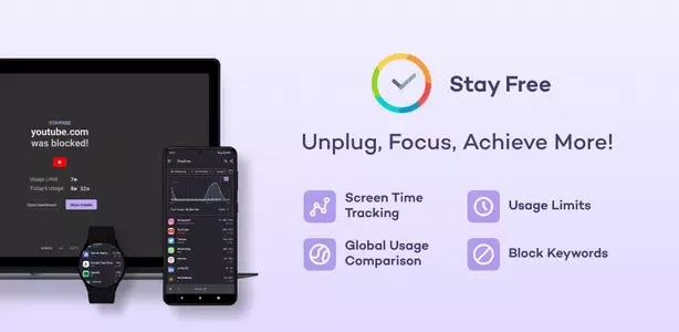 برنامه StayFree اندروید